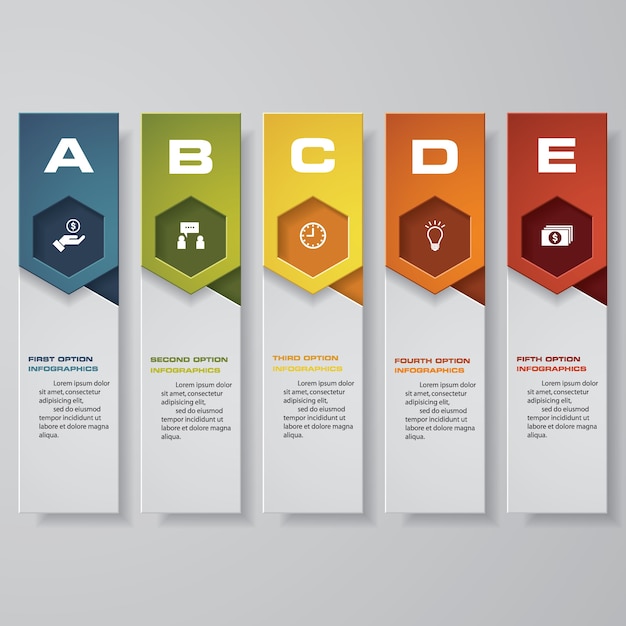 Simple plantilla de banners de 5 números limpios
