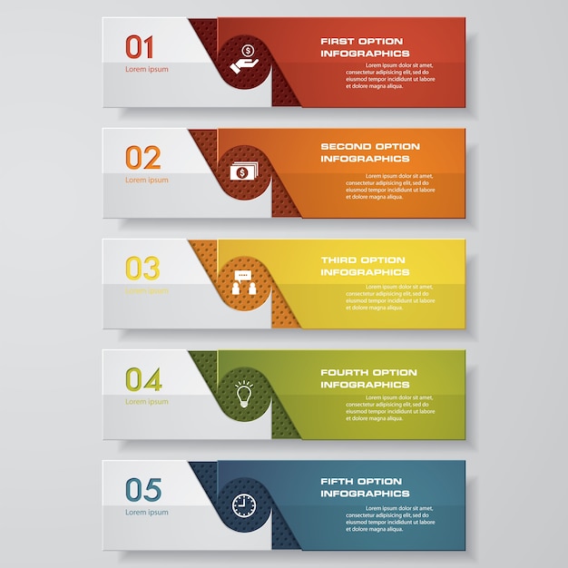 Simple plantilla de banners de 5 números limpios