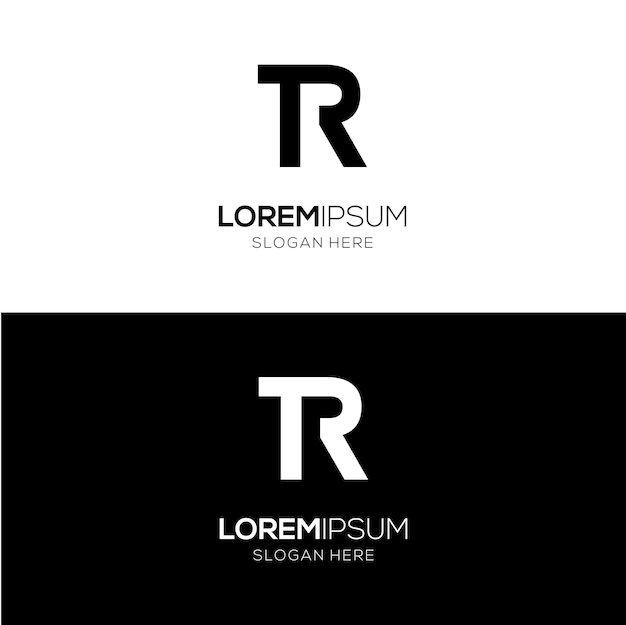 Una simple plantilla de diseño de logotipo creativo TR para empresas modernas