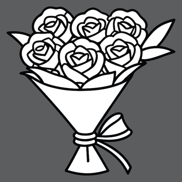 Un simple ramo de rosas en papel de embalaje
