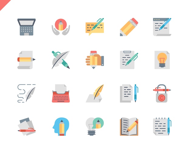 Simple Set Copywriting Flat Icons