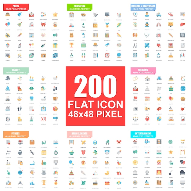 Simple set of vector flat icons