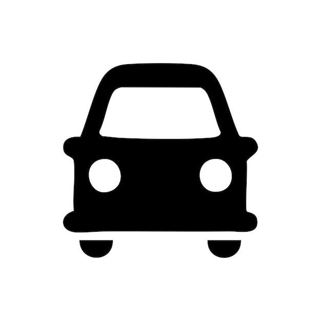 Una simple silueta negra de un coche