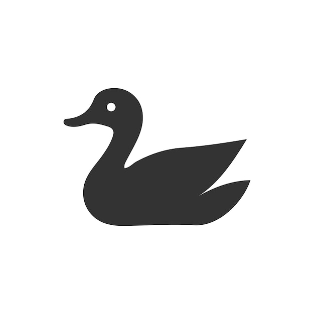 Una simple silueta negra de un pato