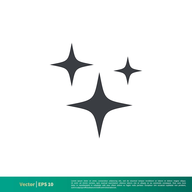 Simple Star Sparkle Icon Vector Logo Plantilla Ilustración Diseño Vector EPS 10