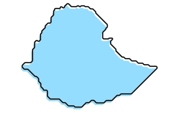 A simple stylized map of the country of Ethiopia