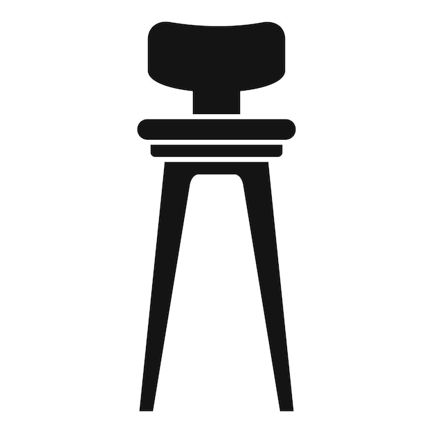 Un simple taburete de bar de pie sobre un icono de fondo blanco