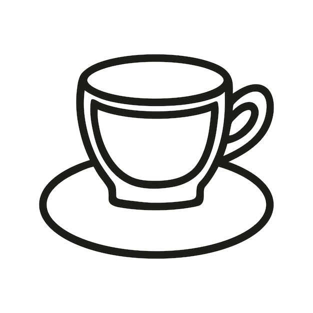 Simple taza de café o té americano o capuchino dibujada a mano Ilustración de garabateo de utensilios de cocina