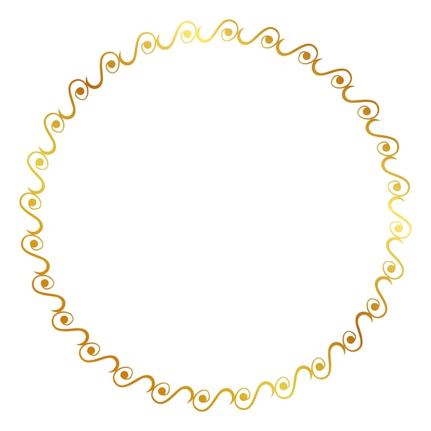 simple, transparente, vector, oro, círculo dorado, mano, dibujar, bosquejo, floral, frontera