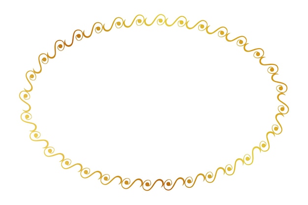 simple, transparente, vector, oro, dorado, oval, mano, dibujar, bosquejo, floral, frontera