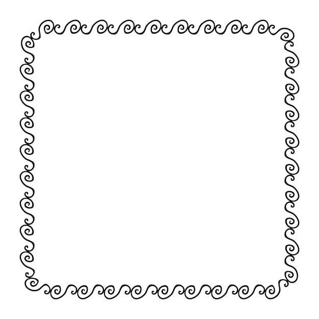 simple vector cuadrado sin costuras dibujo a mano boceto borde floral