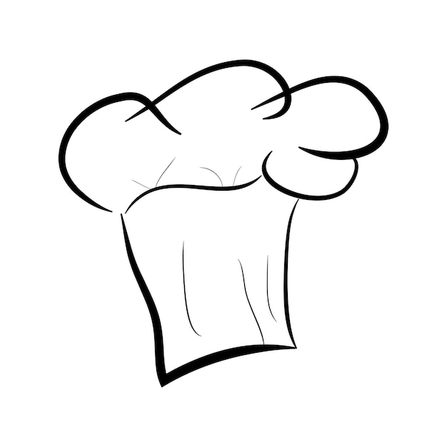 simple, vector, garabato, mano, dibujar, bosquejo, de, chef sombrero