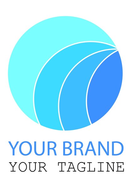 Simple Vector Logo 3 color círculo azul aislado en blanco