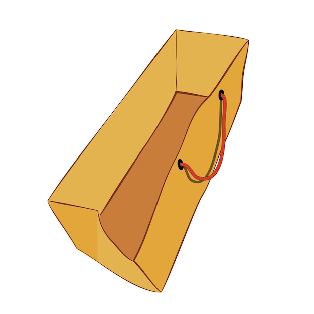 Simple vector marrón mano dibujar boceto de bolsa de papel con cuerda roja para maqueta, aislado en blanco | Vector Premium Simple vector marrón mano dibujar boceto de bolsa de papel con cuerda roja para maqueta, aislado en blanco | Vector Premium