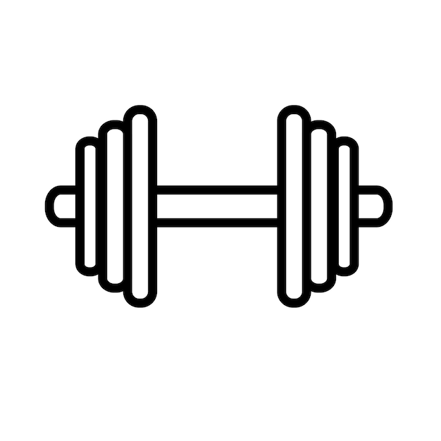 Simple Vector Símbolo de dumbell aislado en blanco