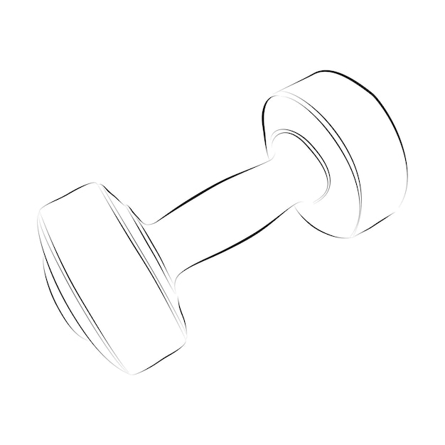Simple vector sketch mancuerna mancuerna mancuerna aislado en blanco