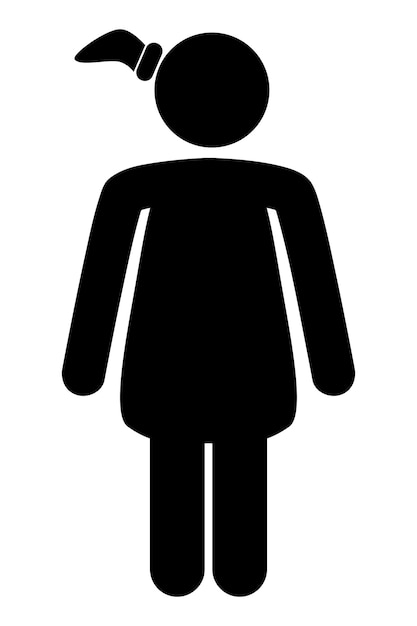 Simple Vector Stick mujer stickman soporte aislado en blanco