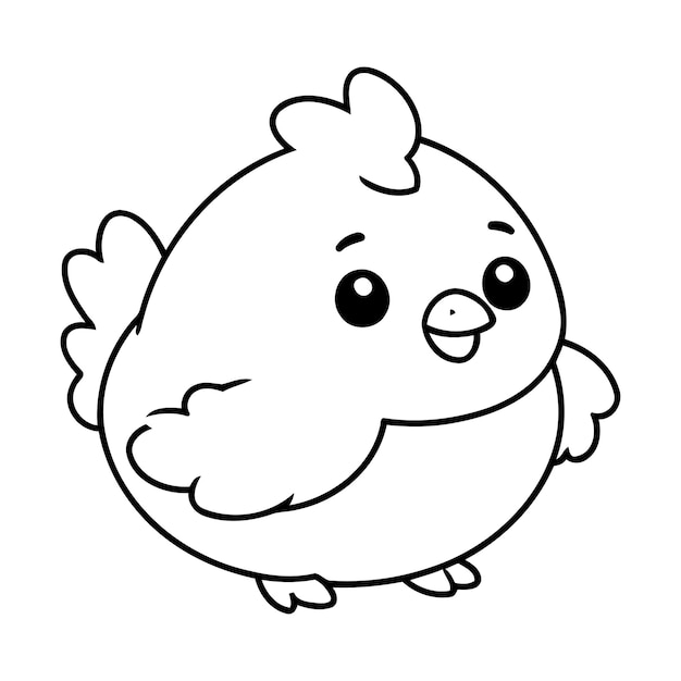 Simplemente adorable Kawaii Vector Página para colorear para niños pequeños