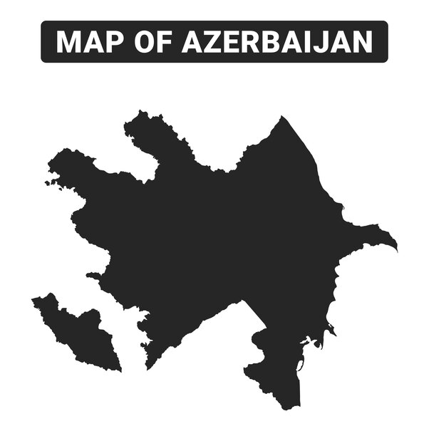 Simplemente Azerbaiyán Ilustración vectorial plana del mapa negro