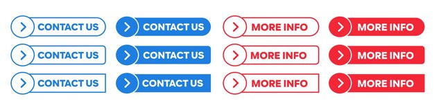 Simplemente contáctanos y más información Botones web con símbolo de flecha