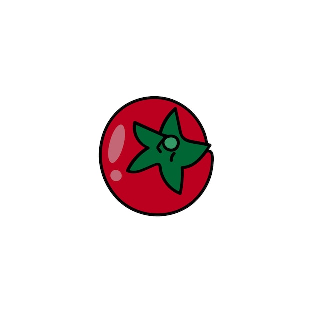 Vector simplemente un doodle de tomate rojo