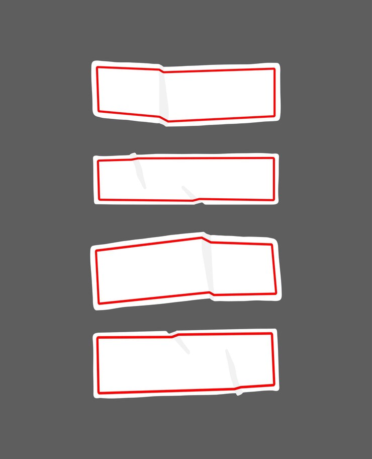 Vector simplemente etiquetas de nombre de línea roja y colección de pegatinas de índice de memo