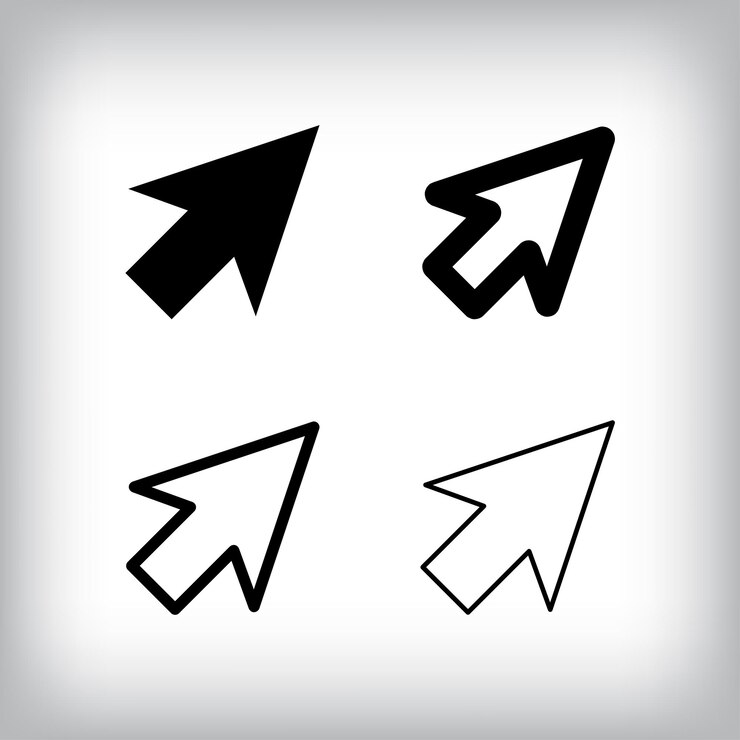 Vector simplemente haga clic en el icono de la flecha y configure 4 diferentes espesores y diseños de flecha objetivo digital