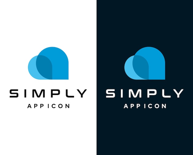 Simplemente el logotipo del ícono de la aplicación con una nube azul en el medio