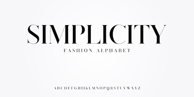 Vector simplicidad elegante tipo de letra serif alfabeto perfecto para marcas de moda o logotipos vectoriales eps
