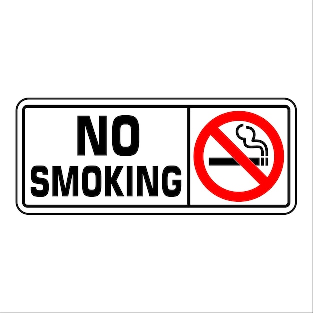 Sinal de prohibición de fumar Icono de señal prohibida aislado en ilustración vectorial de fondo blanco