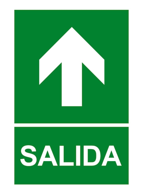 Sinal de salida de emergencia Salida con flecha hacia arriba