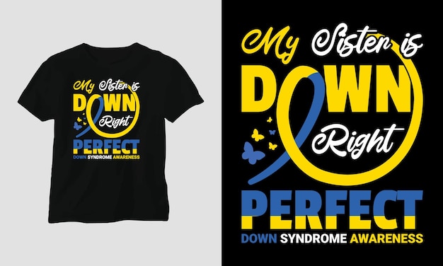síndrome de down - Una camiseta negra que dice síndrome de down