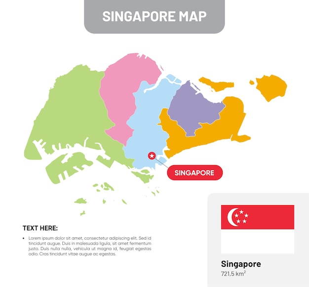 Singapur bandera y mapa diseño mapa bandera vector archivo