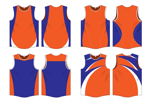 Singlet running sports design vector template