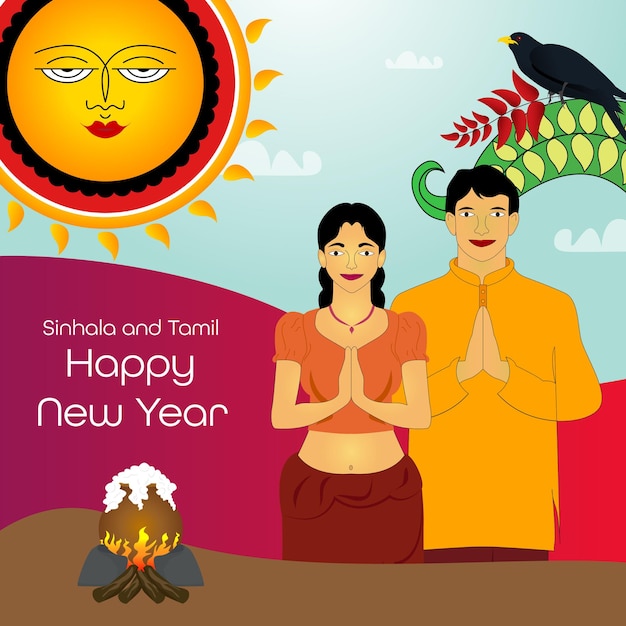 Vector sinhala y tamil feliz año nuevo sinhala avurudu sinhala año nuevo sri lanka sinhala nuevo año eps