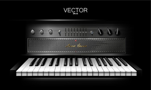 Vector sintetizador virtual realista para estudios de grabación. piano. .