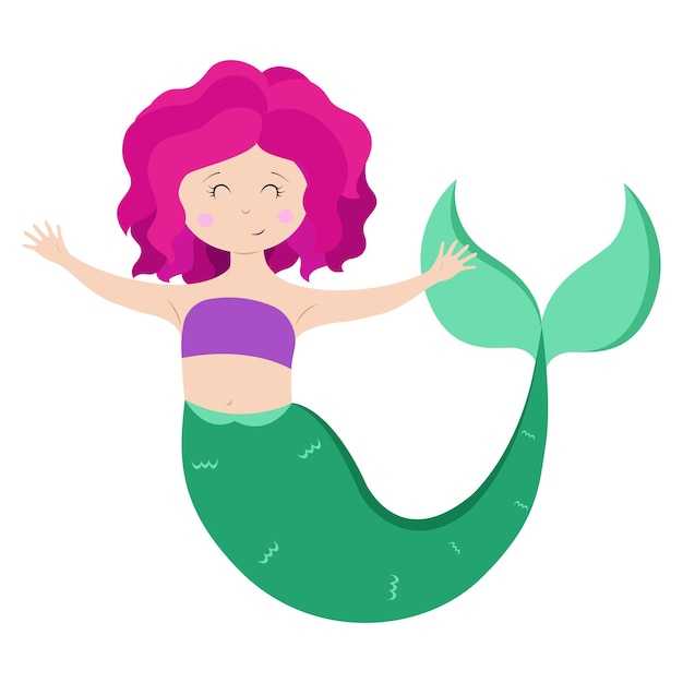 Vector sirena de dibujos animados lindo vector