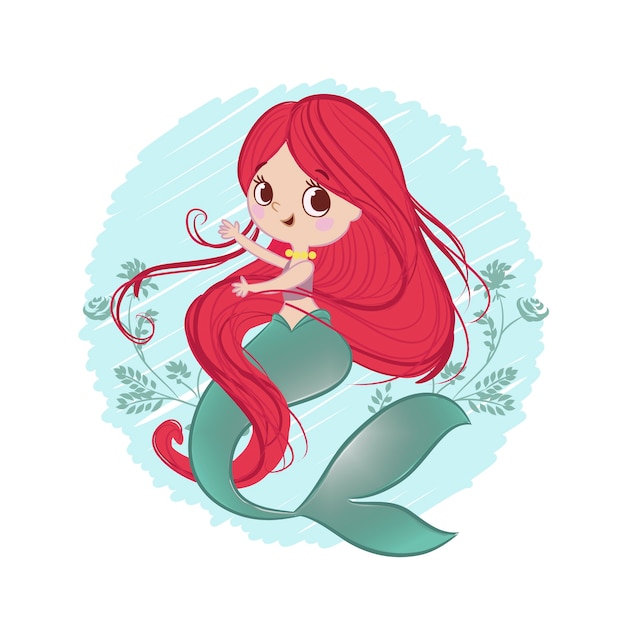 Vector sirena linda ilustración