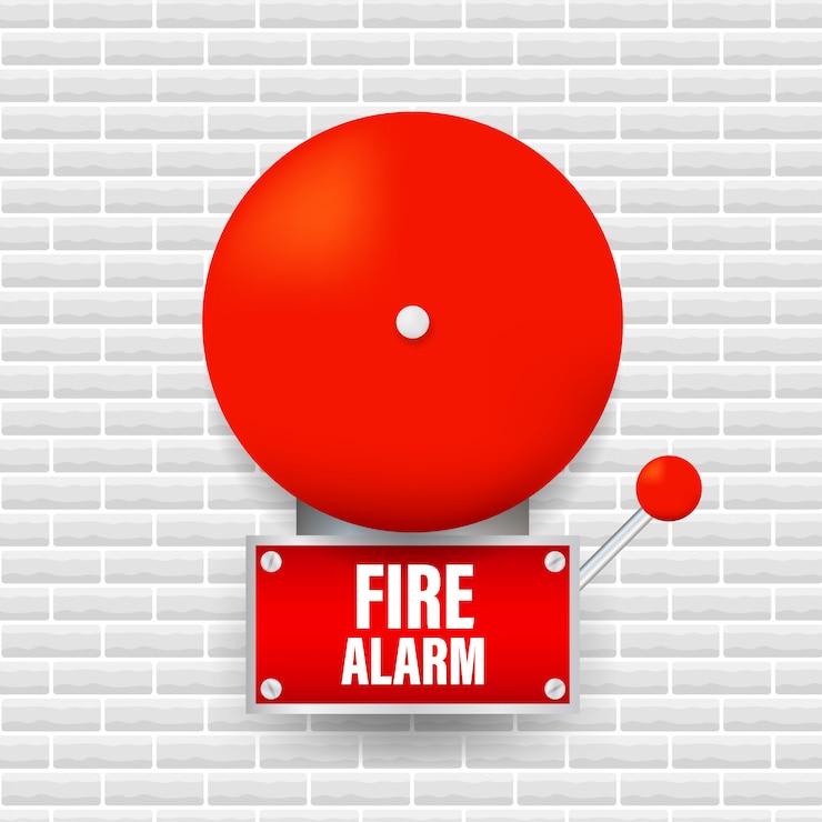 Vector sistema de alarma contra incendios equipo contra incendios