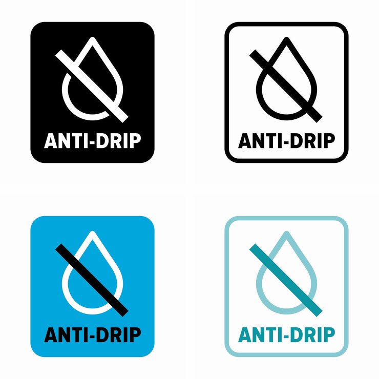 Vector sistema antigoteo y propiedad del artículo.