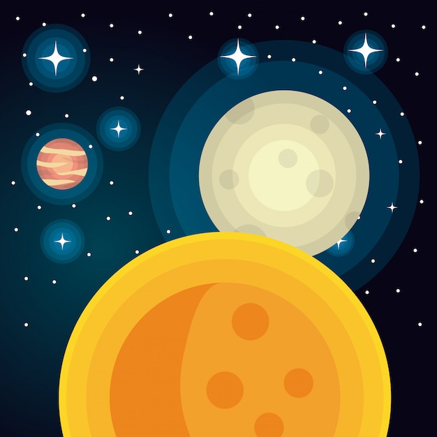 Sistema astronómico de planetas solares aislados.
