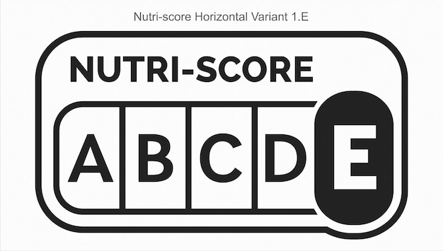 Sistema de clasificación Nutriscore Nivel de azúcar en los alimentos Bebidas Marcación Etiqueta Variante horizontal 1 E Impresión en línea
