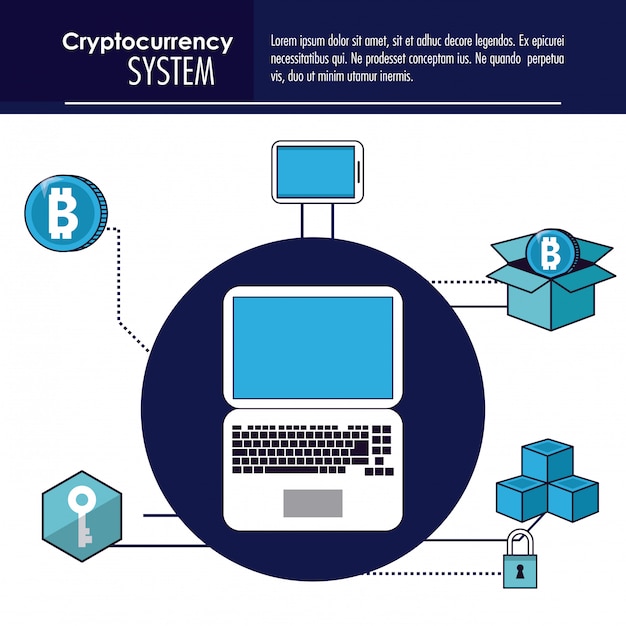 Sistema de criptomoneda y banner de mercado