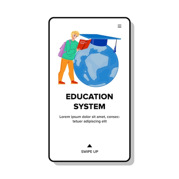 Sistema educativo para enseñar a alumnos adolescentes Vector