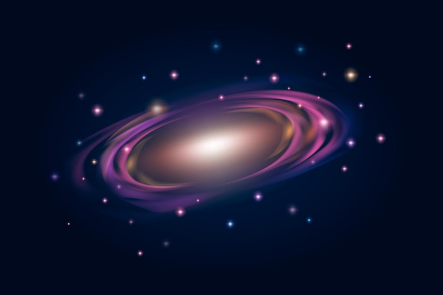 un sistema estelar con estrellas y galaxias en el fondo