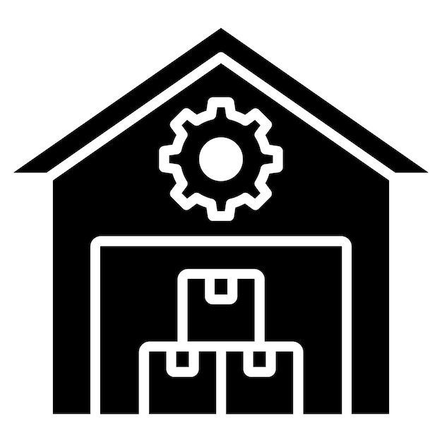 Sistema de gestión de almacenes Glyph Ilustración en negro sólido