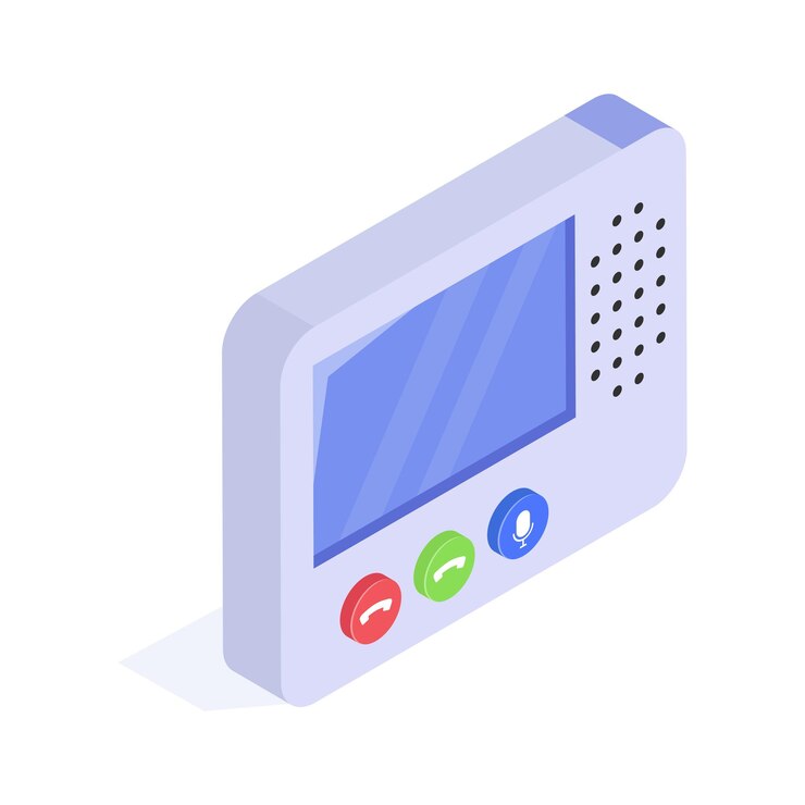 Vector sistema de intercomunicación para la comunicación en estilo moderno listo para usar vector