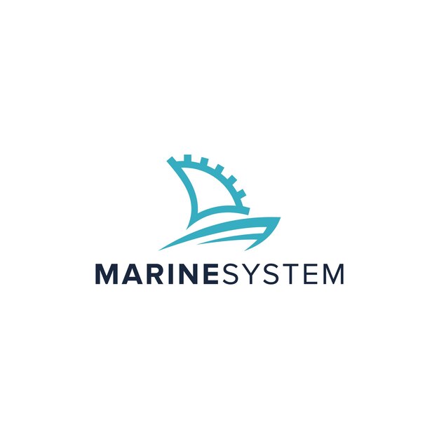 sistema marino sencillo elegante creativo geométrico diseño de logotipo moderno