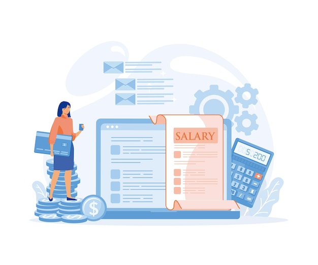 Sistema de nómina de salarios en línea para calcular los ingresos y el pago automático