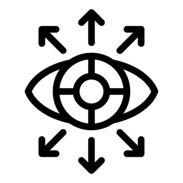 Sistema de seguimiento ocular que analiza la visión humana con flechas que apuntan